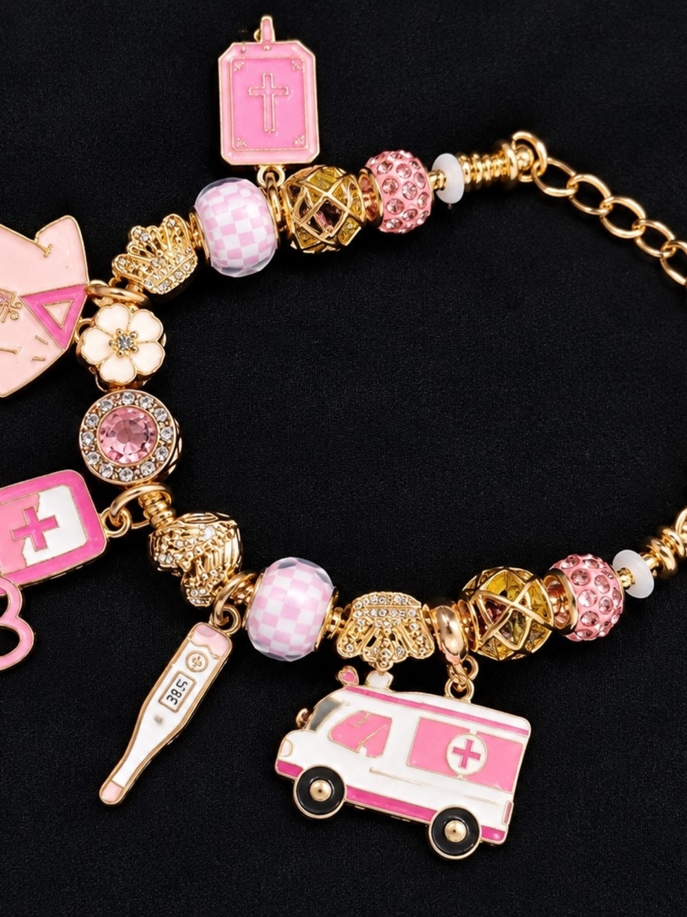 Pink Medical Charm Bracelet - Women Accessories